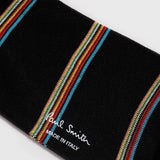 Paul Smith Men's Multi Signature Stripe Socks In Black