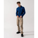 Paul Smith Mens Zip Neck Zebra Badge Sweater In Blue