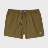 Paul Smith Zebra Logo Swim Shorts In Military Green