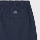 Paul Smith Navy Stretch-Cotton Seersucker Shorts Navy