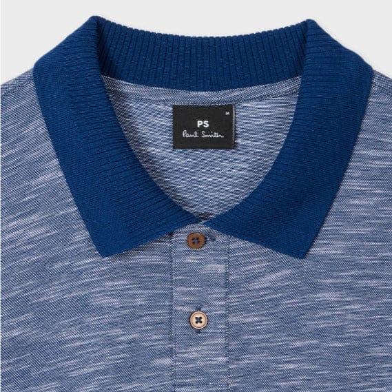 Paul Smith Organic Cotton Marl Polo Shirt In Navy