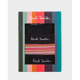 Paul Smith Organic-Cotton Mixed Stripe Boxer Briefs Three Pack In Black