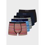 Paul Smith Organic Cotton 'Signature Stripe' and Plain Boxer Briefs 5 Pack