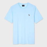 Paul Smith Organic Cotton Zebra Logo Regular T-Shirt Pale Blue