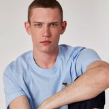 Paul Smith Organic Cotton Zebra Logo Regular T-Shirt Pale Blue