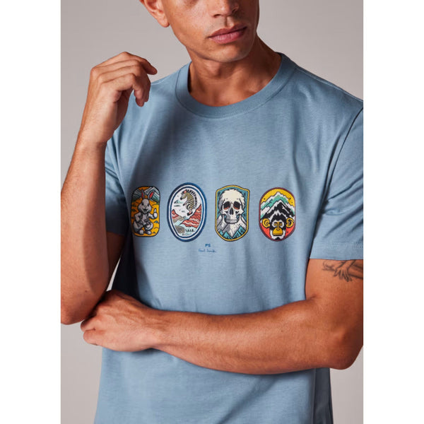 【人気】Paul Smith　TRAVEL BADGES PRINT SHIRT paul-smith-paul-smith-regular-