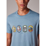 Paul Smith Regular Fit 'Badges' T-Shirt In Pale Blue