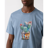 Paul Smith Regular Fit Cactus Graphic T-Shirt In Greyish Blue