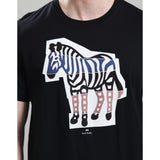 Paul Smith Regular Fit Cutout Zebra T-Shirt In Black