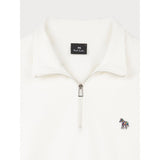 Paul Smith Regular Fit Zebra Half Zip Sweatshirt In White
