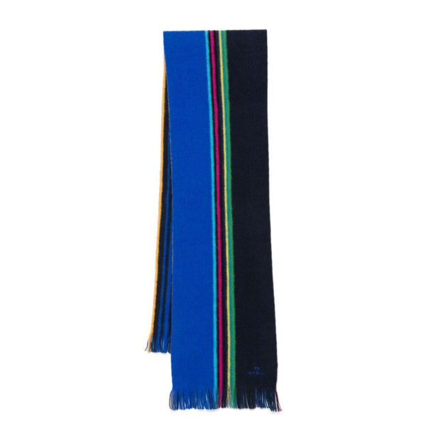 Paul Smith Reversible 'Sports Stripe' Scarf In Blue