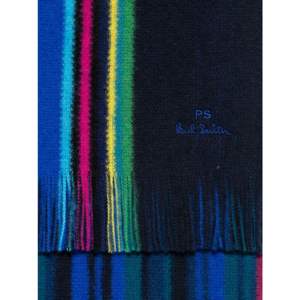 Paul Smith Reversible 'Sports Stripe' Scarf In Blue