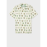 Paul Smith Short Sleeve 'Prickly Pear' Shirt In Ecru