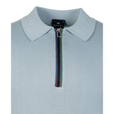 Paul Smith Sport Stripe Knitted Short Sleeve Polo Shirt In Blue