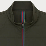 Paul Smith 'Sports Stripe' Mixed Media Gilet In Green