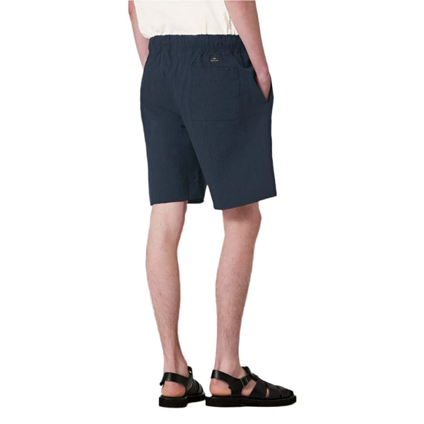 Paul Smith Stretch-Cotton Seersucker Shorts In Navy