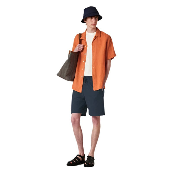 Paul Smith Stretch-Cotton Seersucker Shorts In Navy