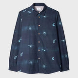 Paul Smith Sunbleached Snaps Poplin Shirt Navy