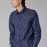 Paul Smith Tailored-Fit 'Dice' Print Shirt In Navy