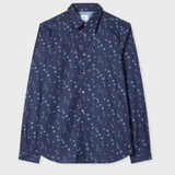 Paul Smith Tailored-Fit 'Dice' Print Shirt In Navy