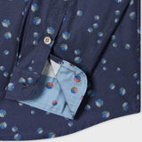 Paul Smith Tailored-Fit 'Dice' Print Shirt In Navy