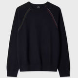 Paul Smith Textured-Cotton Raglan Sweater In Navy