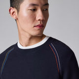 Paul Smith Textured-Cotton Raglan Sweater In Navy