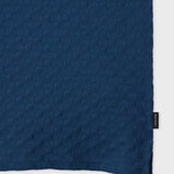 Paul Smith Textured Cotton Zip-Neck Polo Shirt In Mid Blue