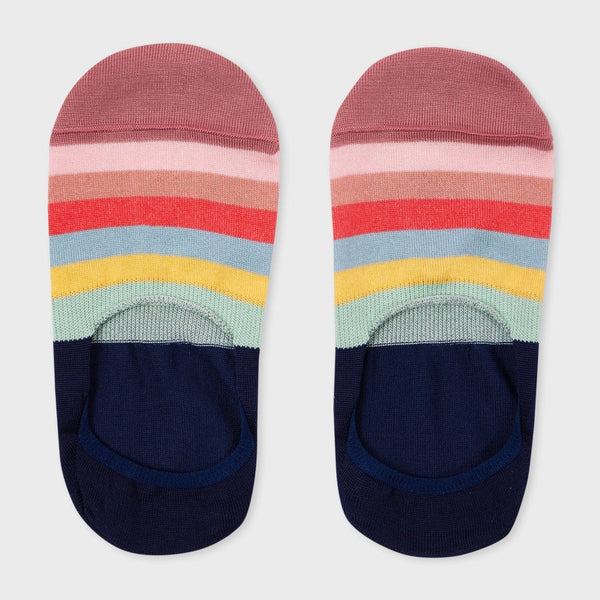 Paul Smith Women's Blue 'Swirl Stripe' Loafer Socks