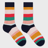 Paul Smith Women's Cotton-Blend Multicolour Stripe Socks