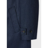 Paul Smith Wool-Blend Check Coat In Dark Navy