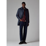 Paul Smith Wool-Blend Check Coat In Dark Navy