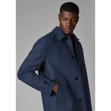Paul Smith Wool-Blend Check Coat In Dark Navy