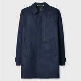 Paul Smith Wool-Blend Check Coat In Dark Navy