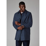 Paul Smith Wool-Blend Check Coat In Dark Navy