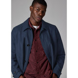 Paul Smith Wool-Blend Check Coat In Dark Navy