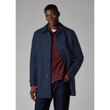 Paul Smith Wool-Blend Check Coat In Dark Navy