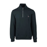 Paul Smith Zebra Half Zip Pullover In Petrol Green