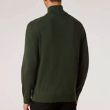Paul Smith Organic Cotton Half Zip Zebra Logo Sweater In Khaki