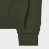 Paul Smith Organic Cotton Half Zip Zebra Logo Sweater In Khaki