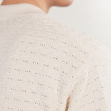 Percival Blackjack Negroni Knitted Polo Organic Cotton In Cream