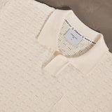 Percival Blackjack Negroni Knitted Polo Organic Cotton In Cream