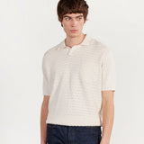 Percival Blackjack Negroni Knitted Polo Organic Cotton In Cream