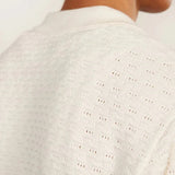 Percival Blackjack Negroni Knitted Polo Organic Cotton In Cream