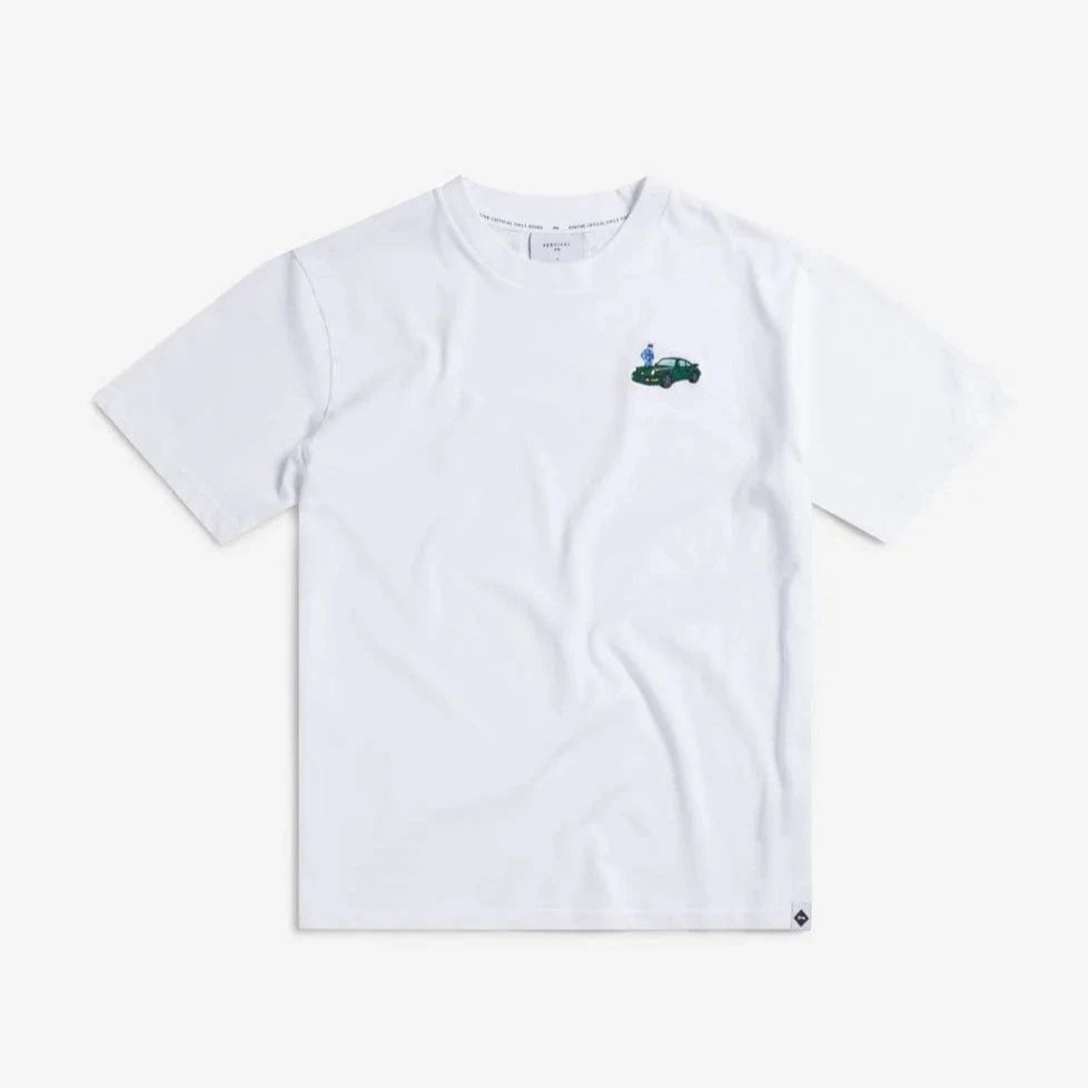 Percival Envy Auxiliary T Shirt Embroidered Organic Cotton in White