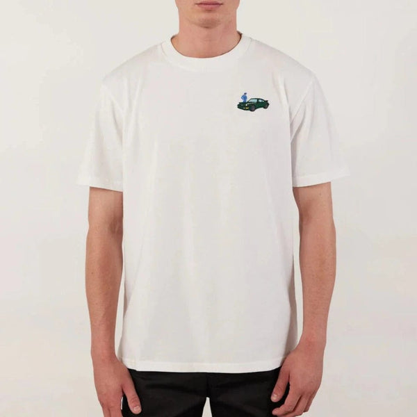 Percival Envy Auxiliary T Shirt Embroidered Organic Cotton in White