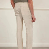 Percival Tailored Linen Trousers In Stone