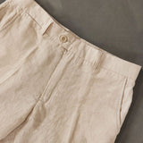 Percival Tailored Linen Trousers In Stone
