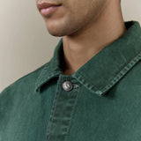 Percival Vintage Wash Oliver Chore Jacket In Forest