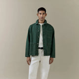 Percival Vintage Wash Oliver Chore Jacket In Forest